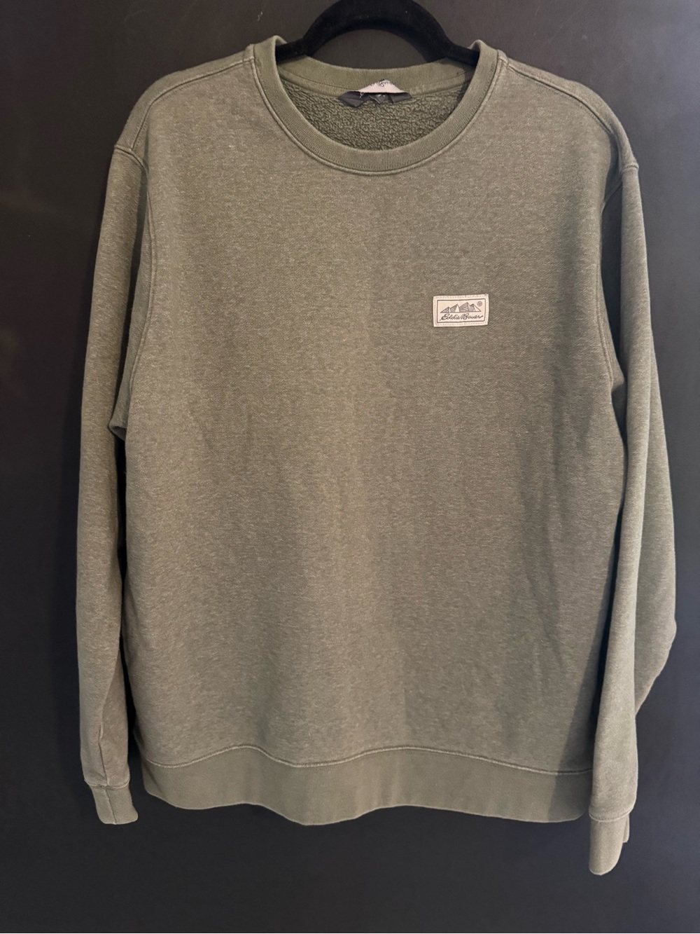 Eddie Bauer Men's Olive Crewneck Sweatshirt - Classic Casual Sweater size large